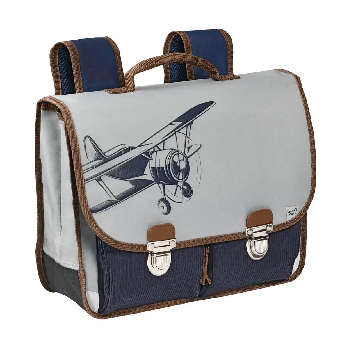 Cartable 38 Vintage - 2 Compartiments Louise & Arthur - 38x30x14 cm - Quo vadis photo du produit