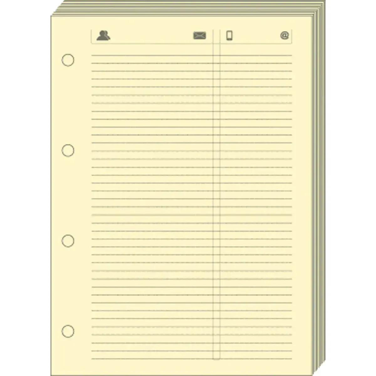 Feuilles téléphone T14 ivoire recharge - 8x12,5 cm - Lignées - Quo vadis photo du produit