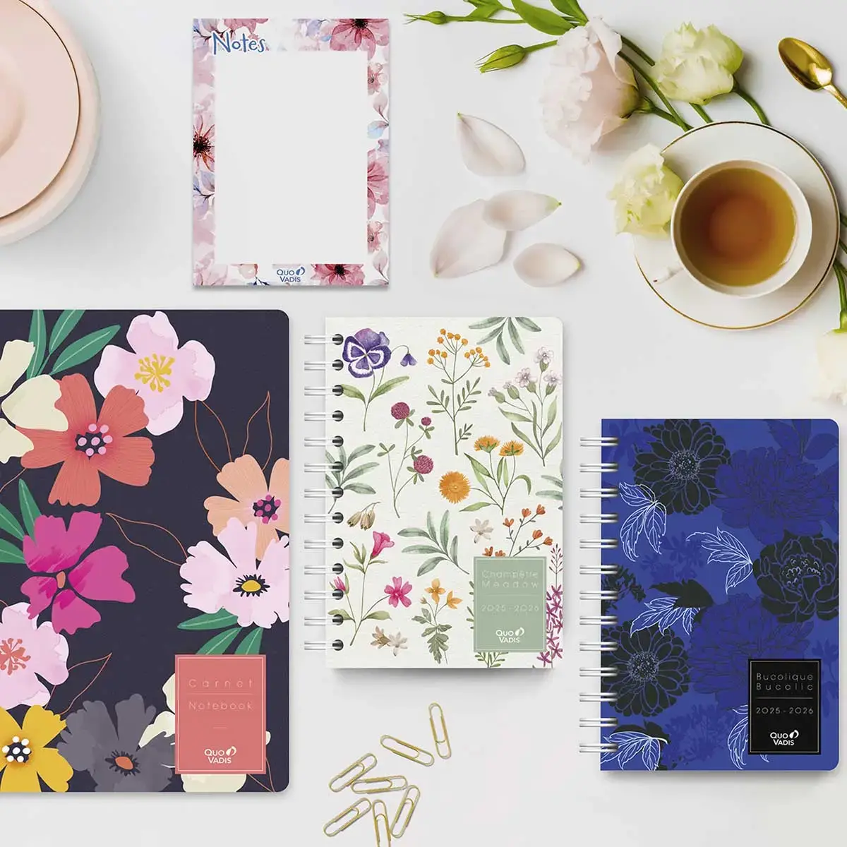Carnet rigide A5 spirale - 192 pages Daisy - 15x21 cm - Quo vadis photo du produit