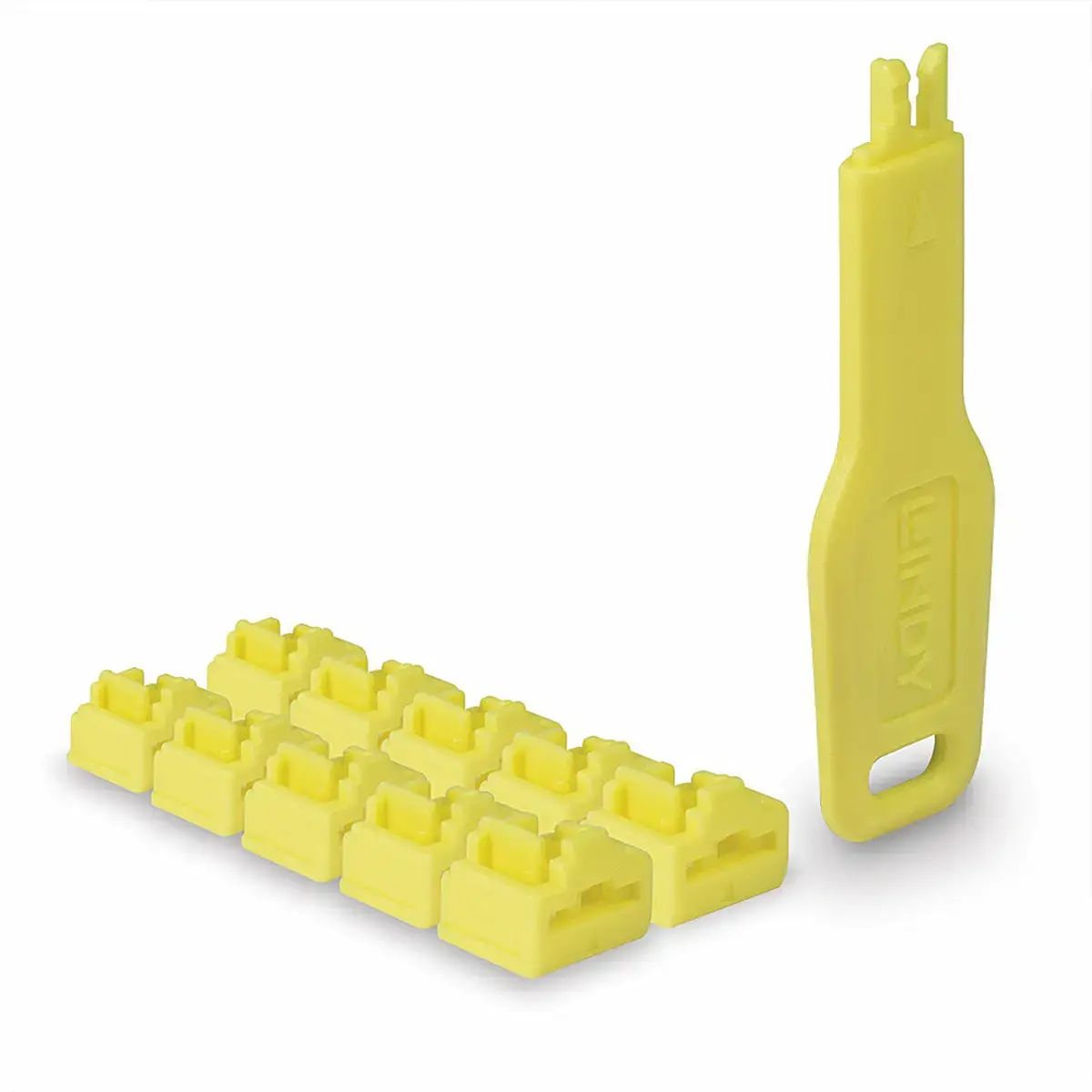 Verrous de ports RJ45 10 pièces avec clé jaune - Lindy photo du produit