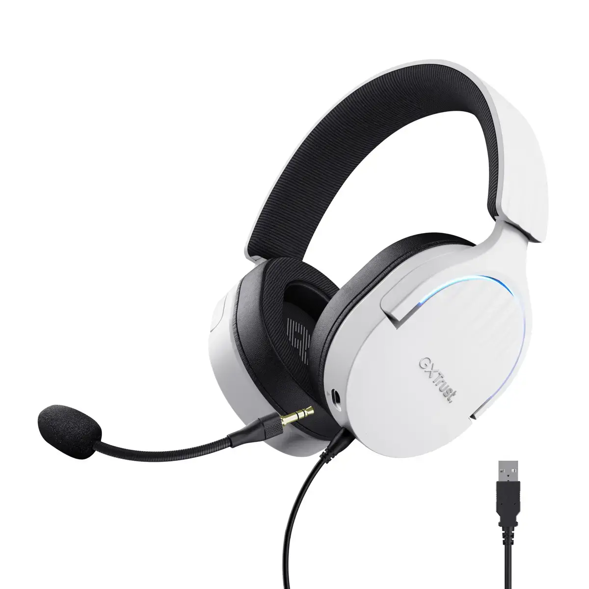 Casque gaming filaire &agrave; arceau GXT 490 Fayzo USB-A noir et blanc - Trust photo du produit