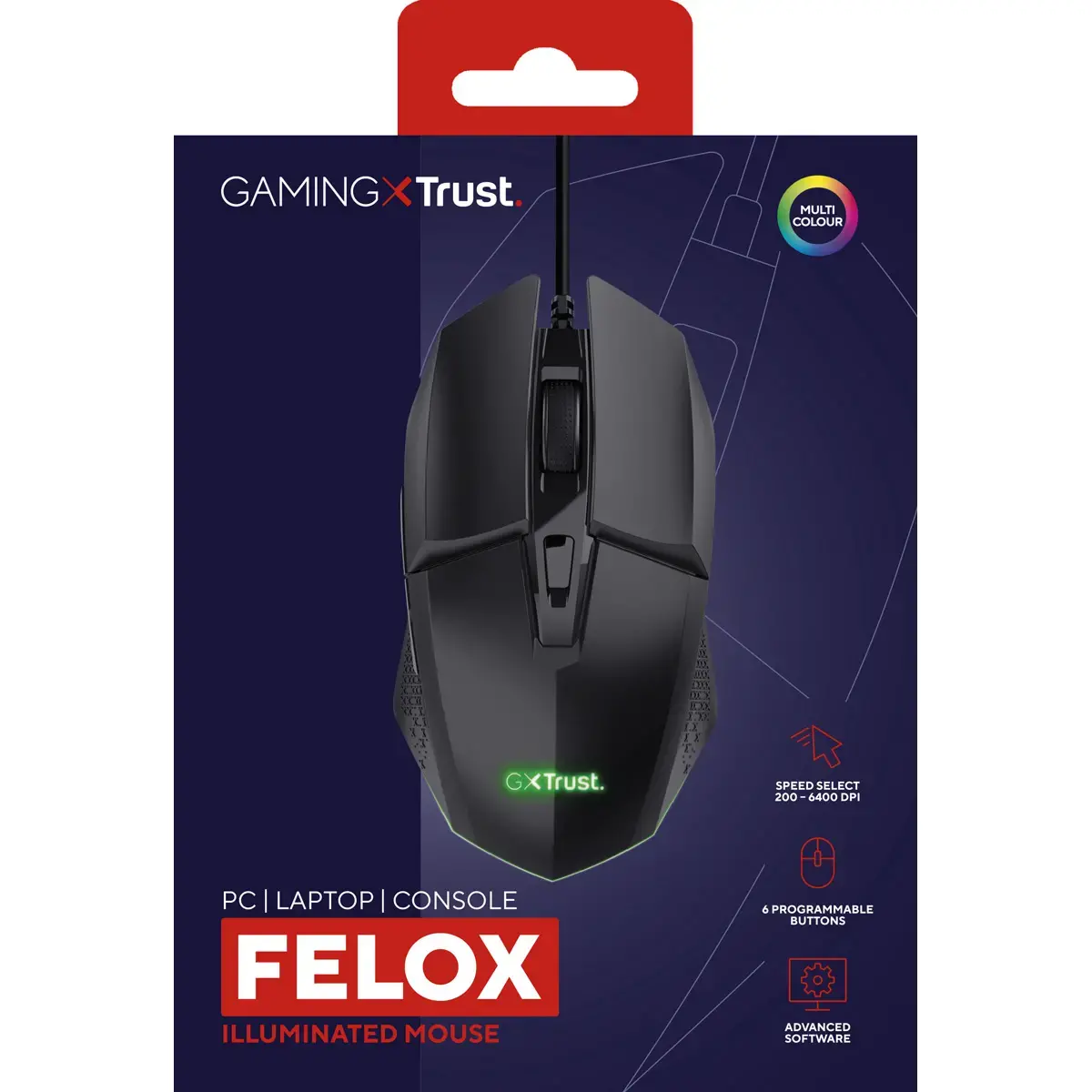 Souris gaming pour droitier GXT 109 Felox USB-A optique 6400 DPI - Trust photo du produit