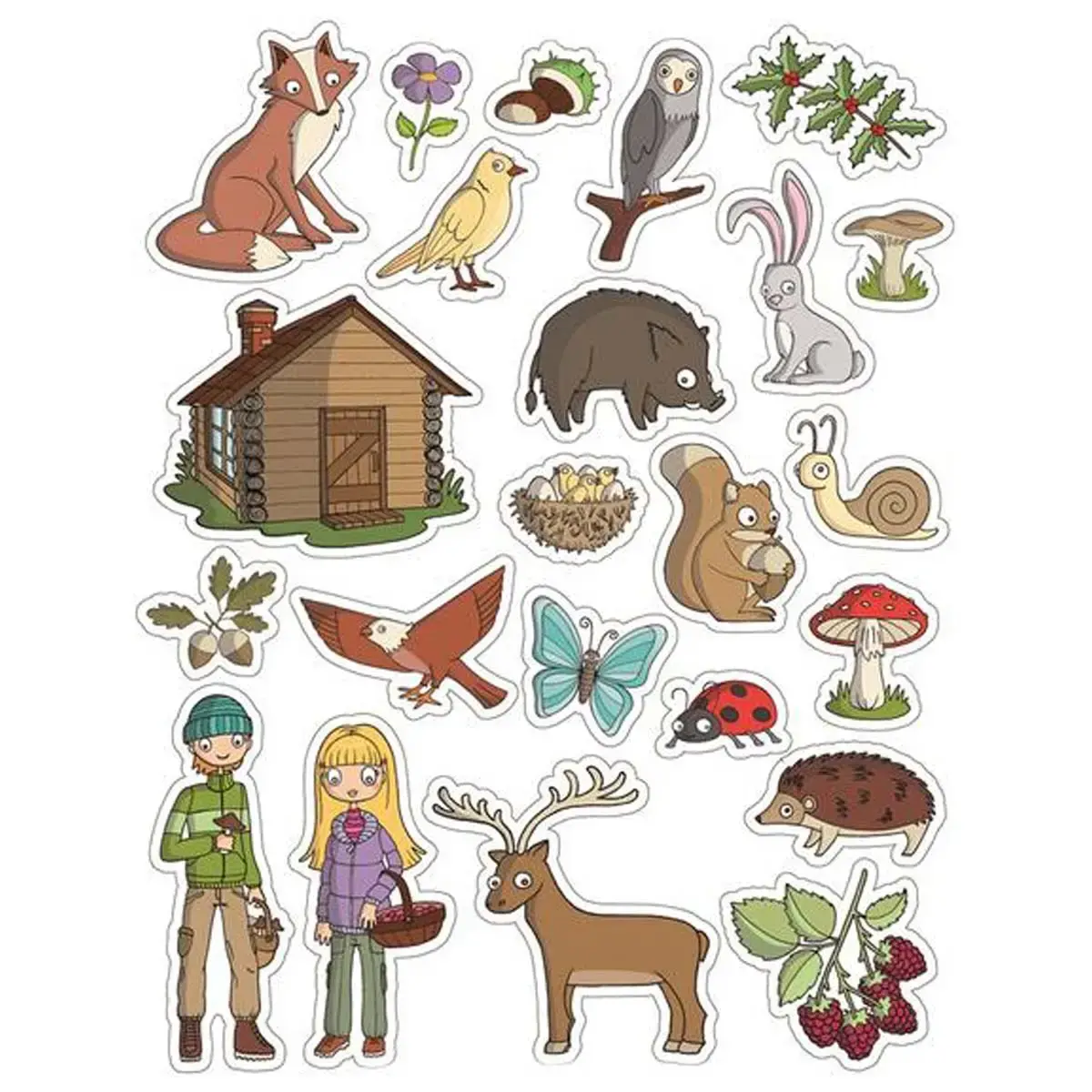 Gommettes thématiques La Forêt 12 feuilles - Apli photo du produit