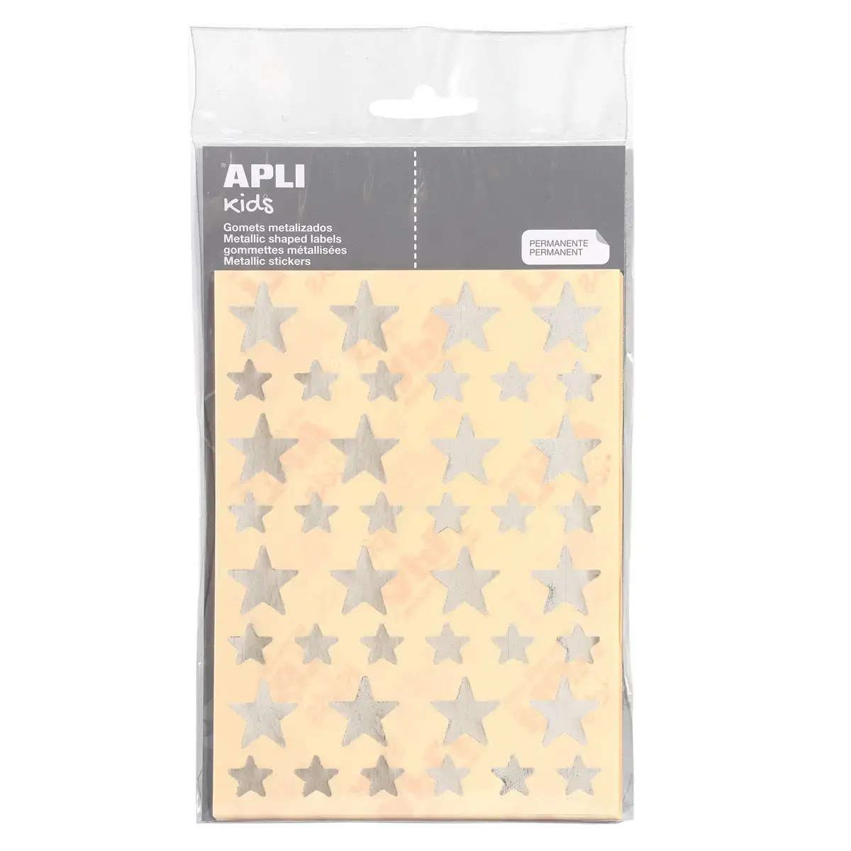 Gommettes &eacute;toiles argent 17 feuilles - Apli photo du produit