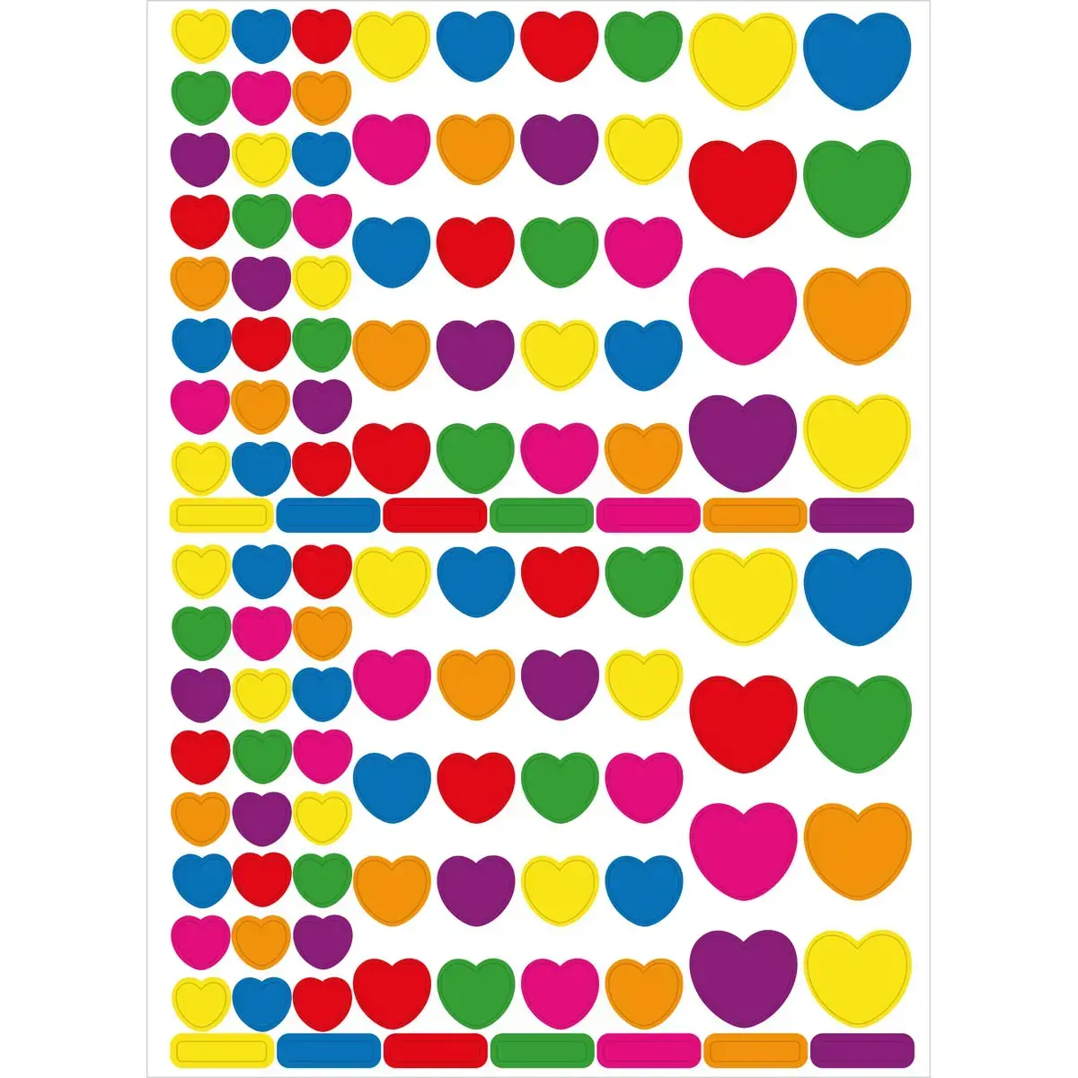 Gommettes cœurs multicolores - 624 unités - Apli photo du produit