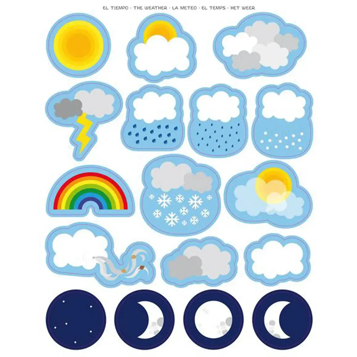 Gommettes thématiques La météo 3 feuilles - Apli photo du produit
