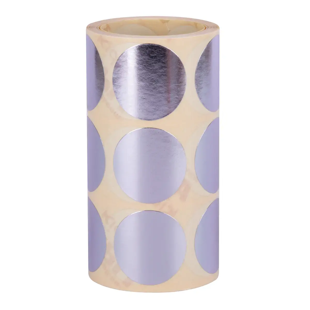 Rouleau de gommettes rondes Ø33 mm métallisées argent - Apli photo du produit