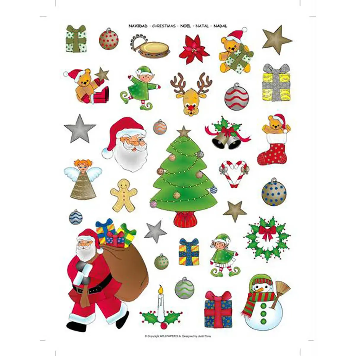 Gommettes th&eacute;matique No&euml;l 3 feuilles - Apli photo du produit