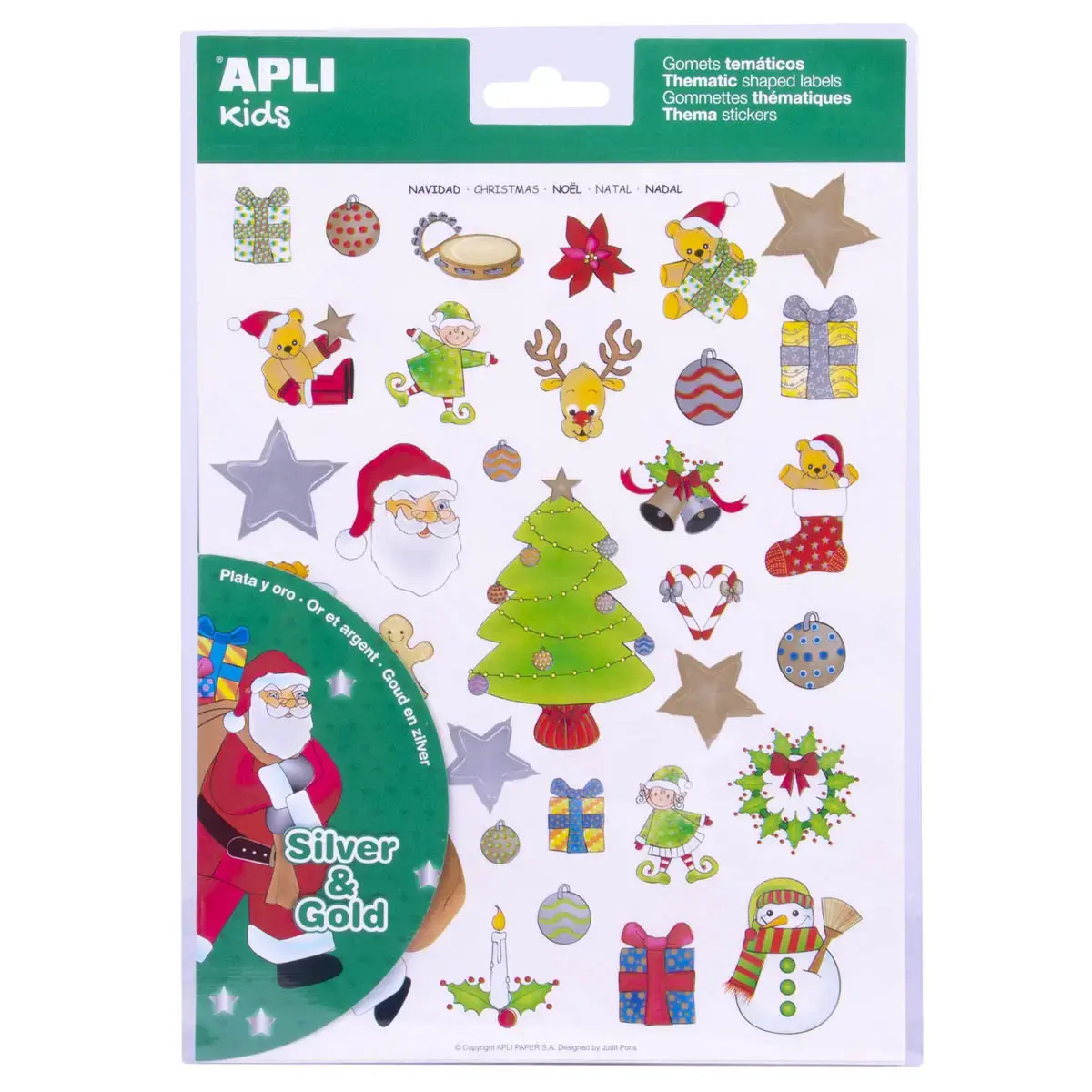 Gommettes th&eacute;matique No&euml;l 3 feuilles - Apli photo du produit