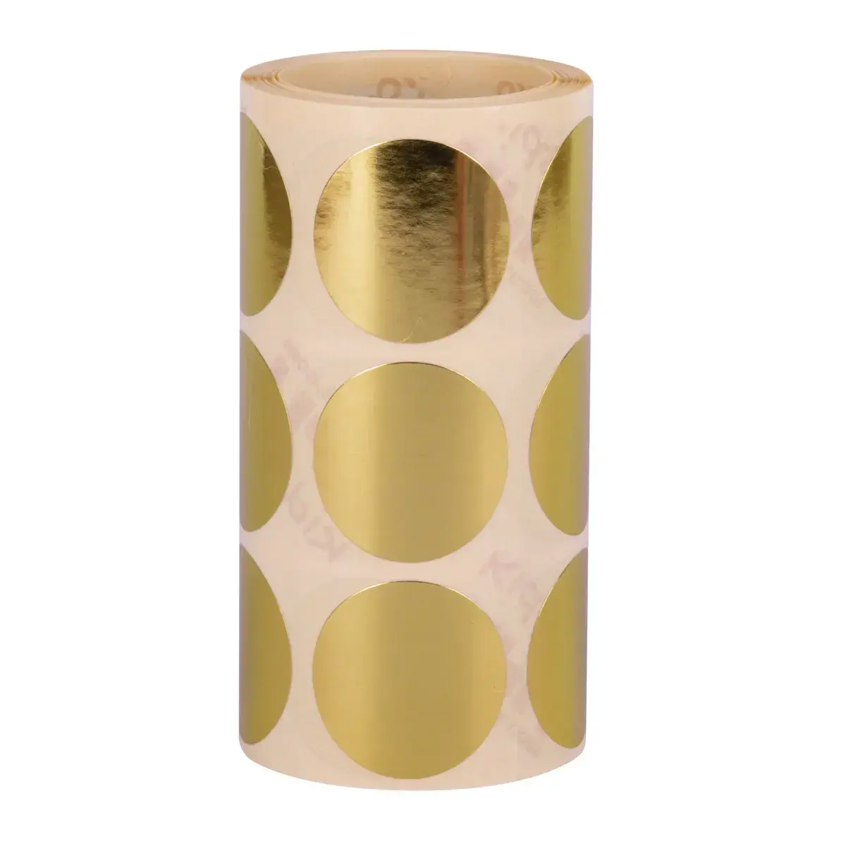 Rouleau de gommettes rondes &Oslash;33 mm m&eacute;tallis&eacute;es or - Apli photo du produit