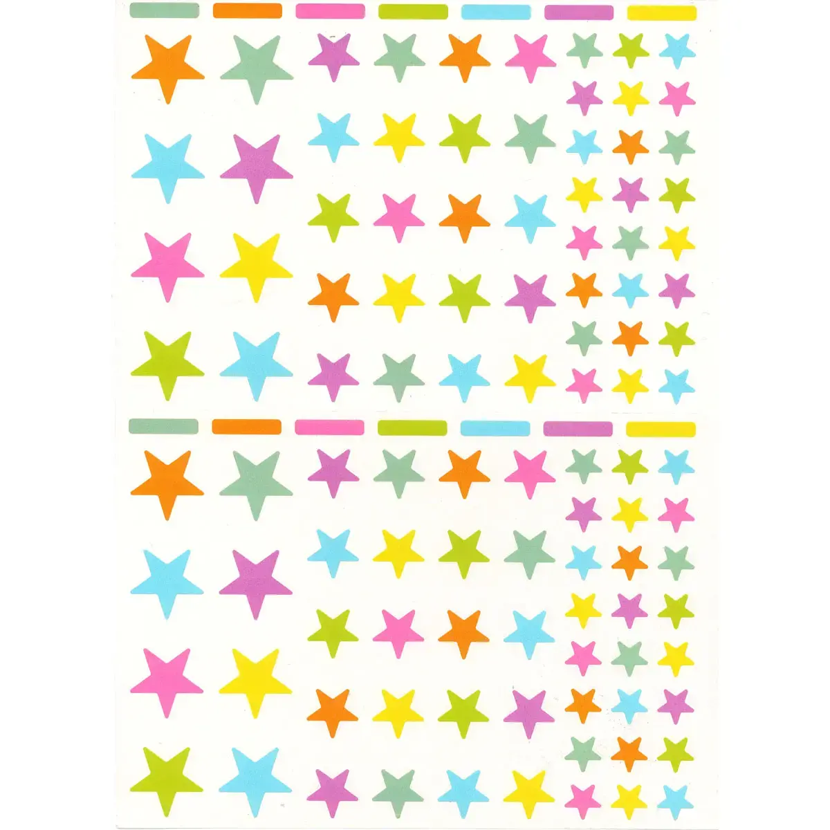 Gommettes étoiles enlevables aux couleurs Peps 6 feuilles - Apli photo du produit