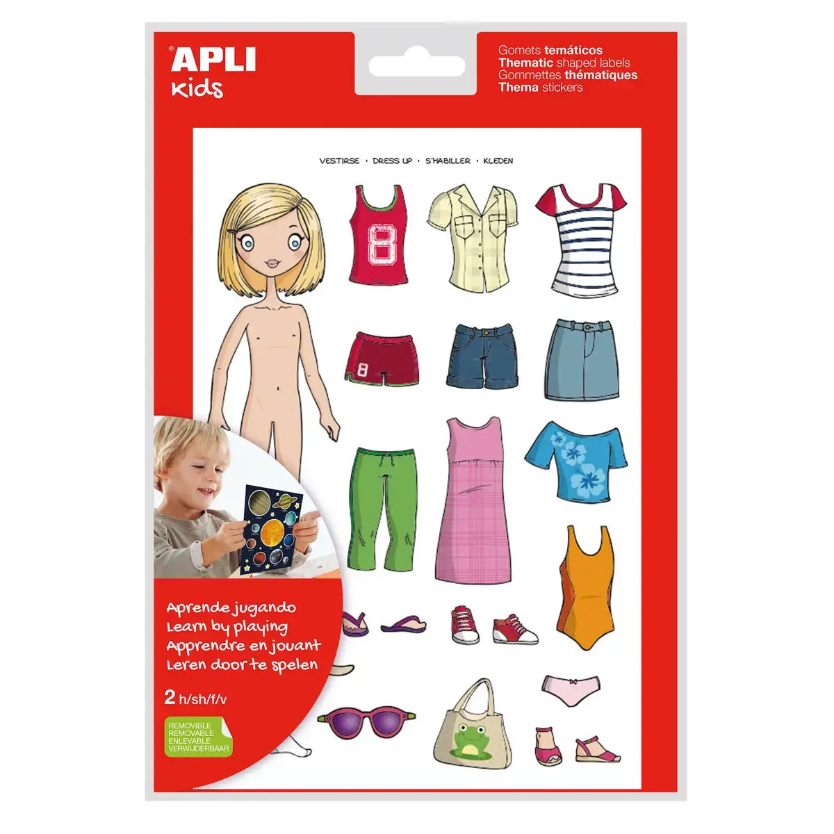 Gommettes thématiques réalistes La mode pour les filles 2 feuilles - Apli photo du produit