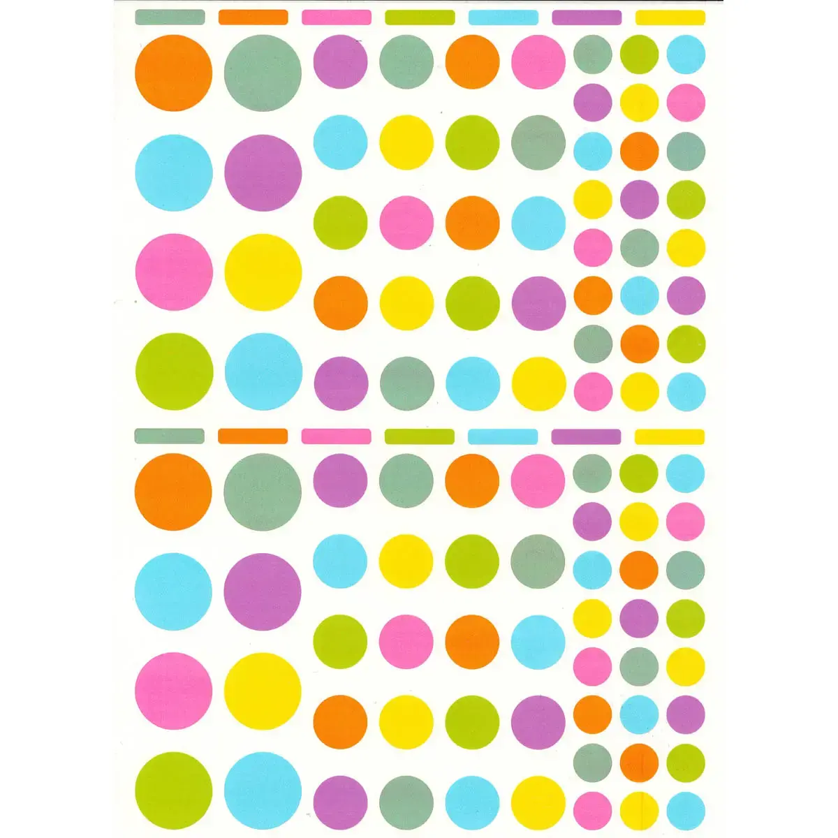 Gommettes rondes couleurs peps 6 feuilles - Apli photo du produit