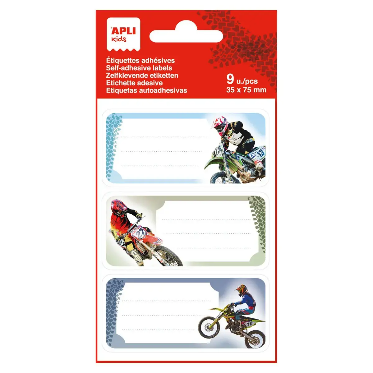 Étiquettes scolaires motos 9 unités - Apli photo du produit