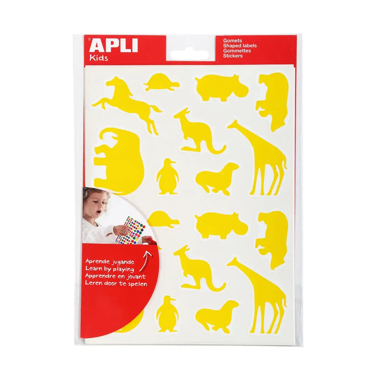 Gommettes animaux sauvages couleurs assorties 10 feuilles - Apli photo du produit